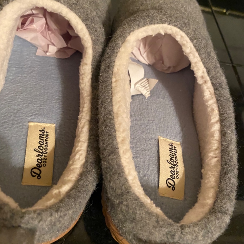 Dearfoams Cozy Comfort Womens Fleece Slip On Slippers - Picture 11 of 16